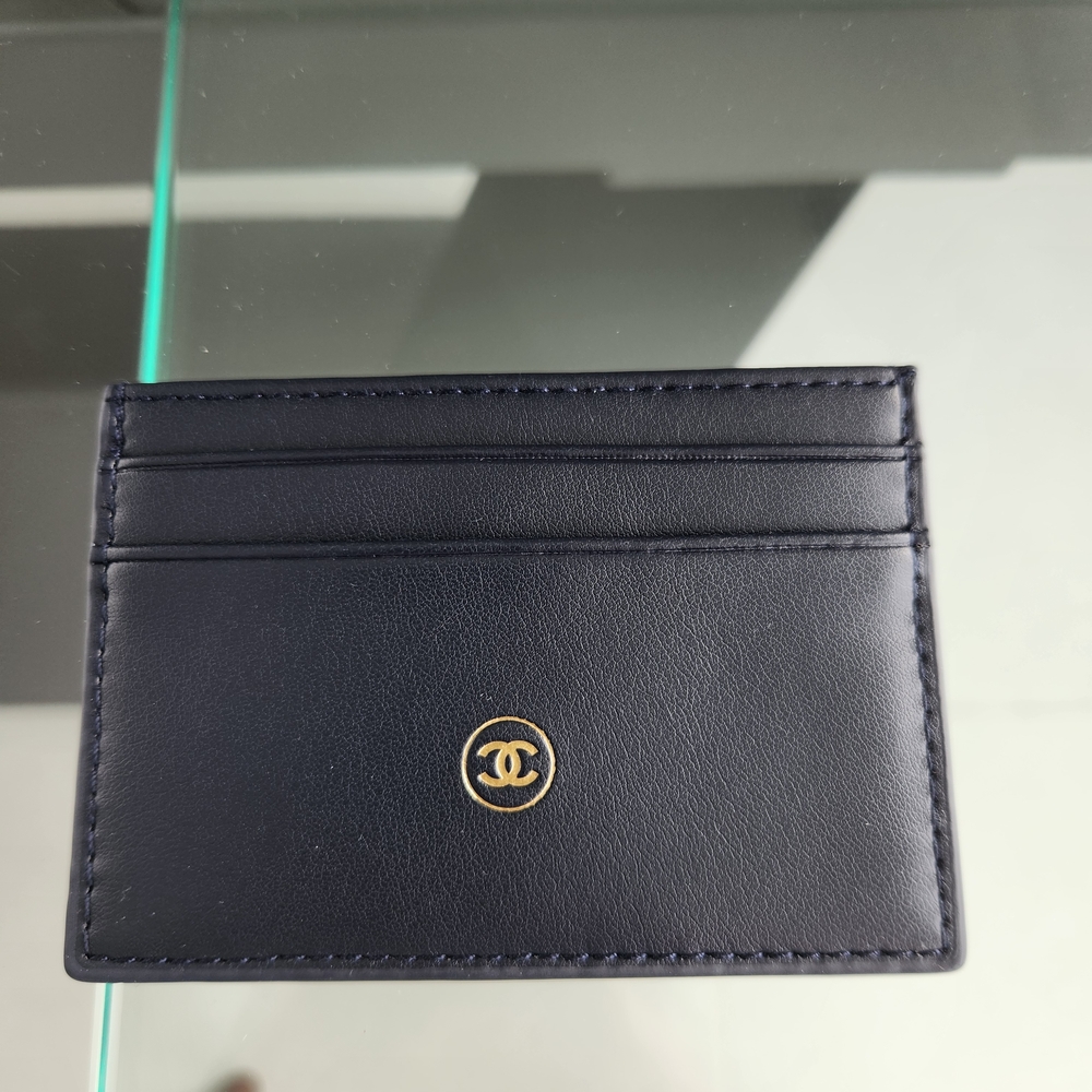 Chanel Black Leather Card Holder